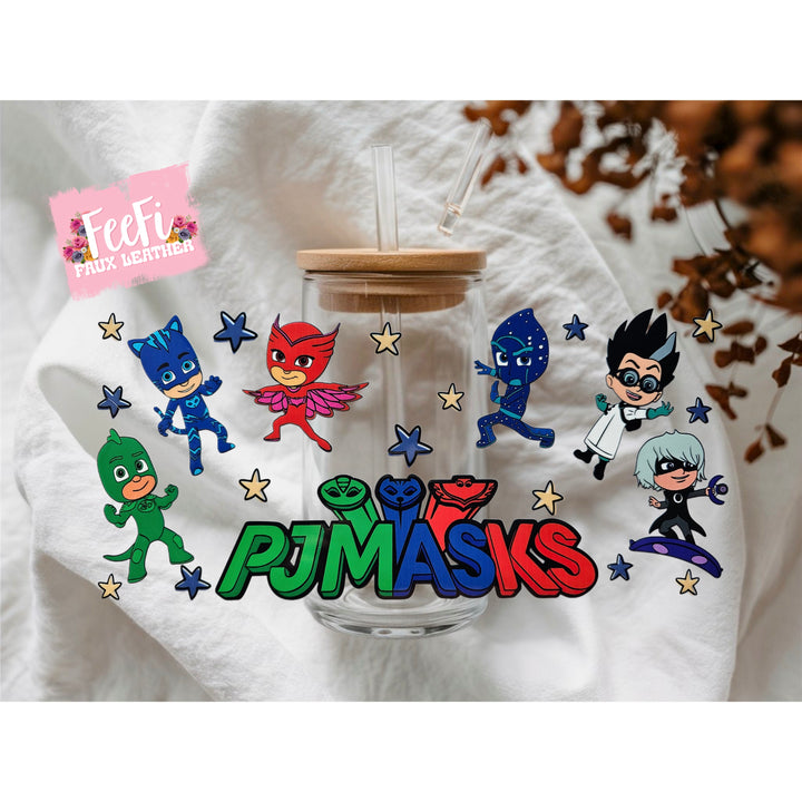 PJ Masks UV DTF Cup Wrap – Easy Cup Wrap for Tumblers & Projects FeeFiFauxLeather