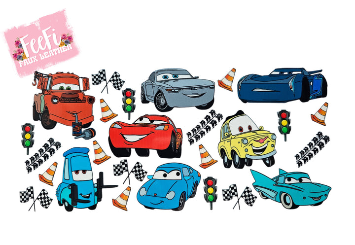 Cars UV DTF Cup Wrap – Easy Cup Wrap for Tumblers & Projects FeeFiFauxLeather