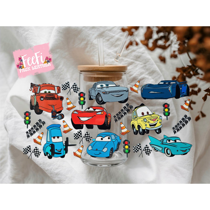 Cars UV DTF Cup Wrap – Easy Cup Wrap for Tumblers & Projects FeeFiFauxLeather