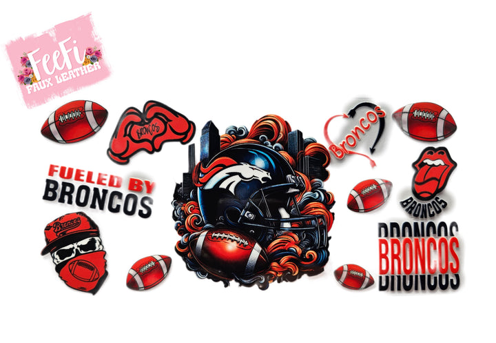 Broncos Football UV DTF Cup Wrap – Easy Cup Wrap for Tumblers & Projects FeeFiFauxLeather