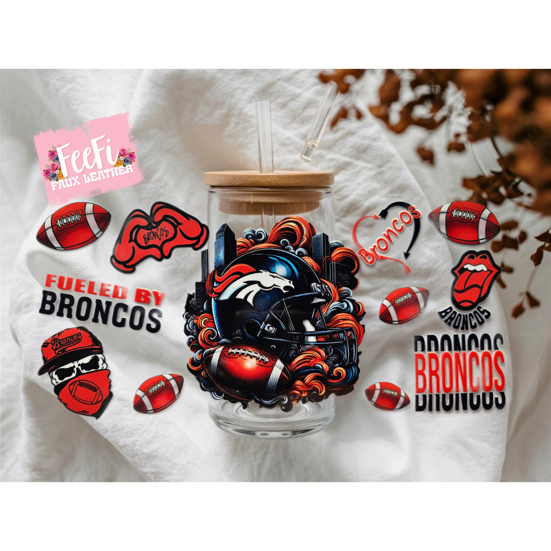 Broncos Football UV DTF Cup Wrap – Easy Cup Wrap for Tumblers & Projects FeeFiFauxLeather