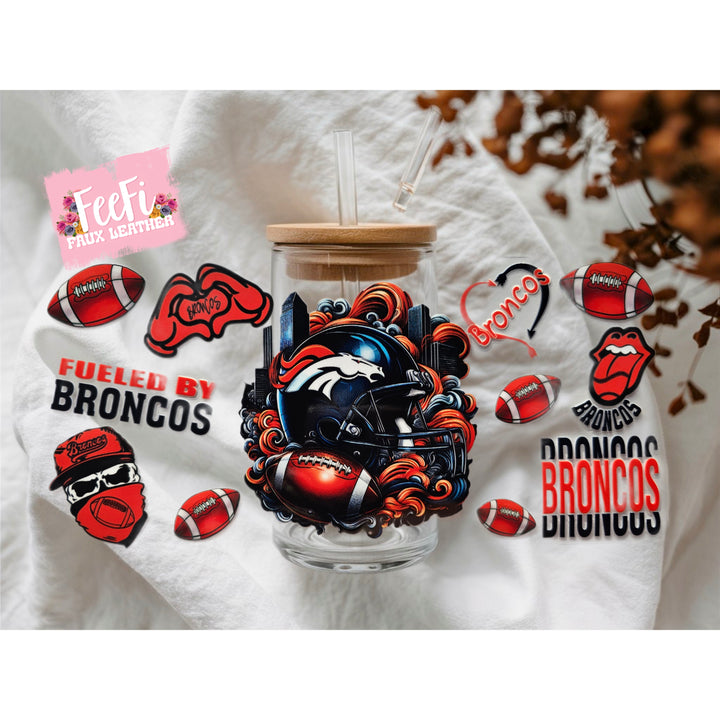 Broncos Football UV DTF Cup Wrap – Easy Cup Wrap for Tumblers & Projects FeeFiFauxLeather
