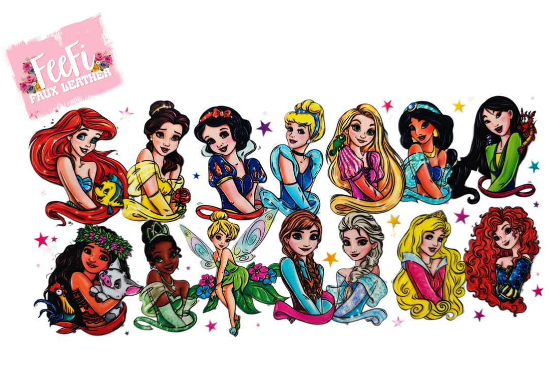 Princesses UV DTF Cup Wrap – Easy Cup Wrap for Tumblers & Projects FeeFiFauxLeather