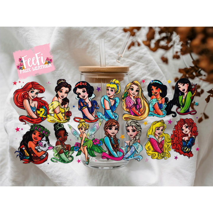 Princesses UV DTF Cup Wrap – Easy Cup Wrap for Tumblers & Projects FeeFiFauxLeather