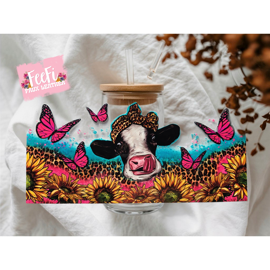 Cow UV DTF Cup Wrap – Easy Cup Wrap for Tumblers & Projects FeeFiFauxLeather