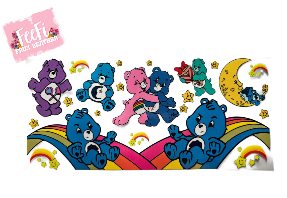 Rainbow Bears UV DTF Cup Wrap – Easy Cup Wrap for Tumblers & Projects FeeFiFauxLeather