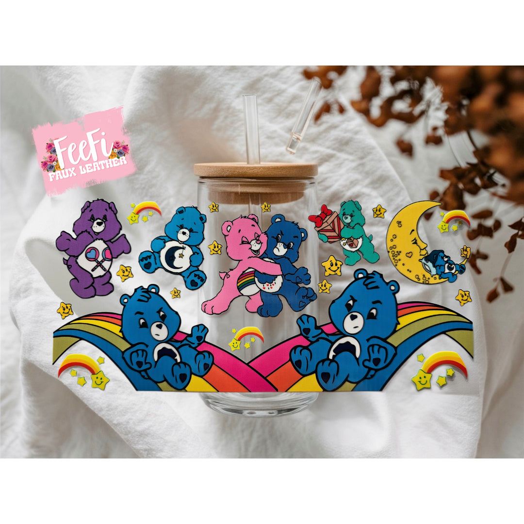 Rainbow Bears UV DTF Cup Wrap – Easy Cup Wrap for Tumblers & Projects FeeFiFauxLeather