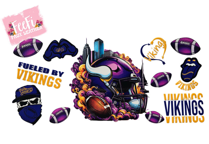 Vikings Football UV DTF Cup Wrap – Easy Cup Wrap for Tumblers & Projects FeeFiFauxLeather