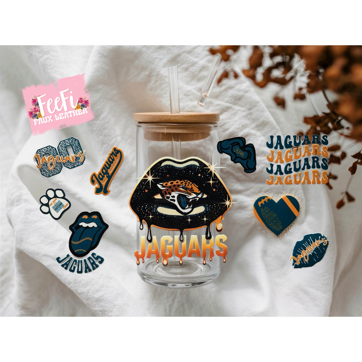 Jaguars Football UV DTF Cup Wrap – Easy Cup Wrap for Tumblers & Projects FeeFiFauxLeather