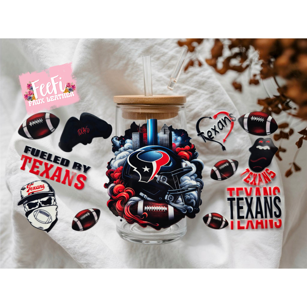 Texans Football UV DTF Cup Wrap – Easy Cup Wrap for Tumblers & Projects FeeFiFauxLeather