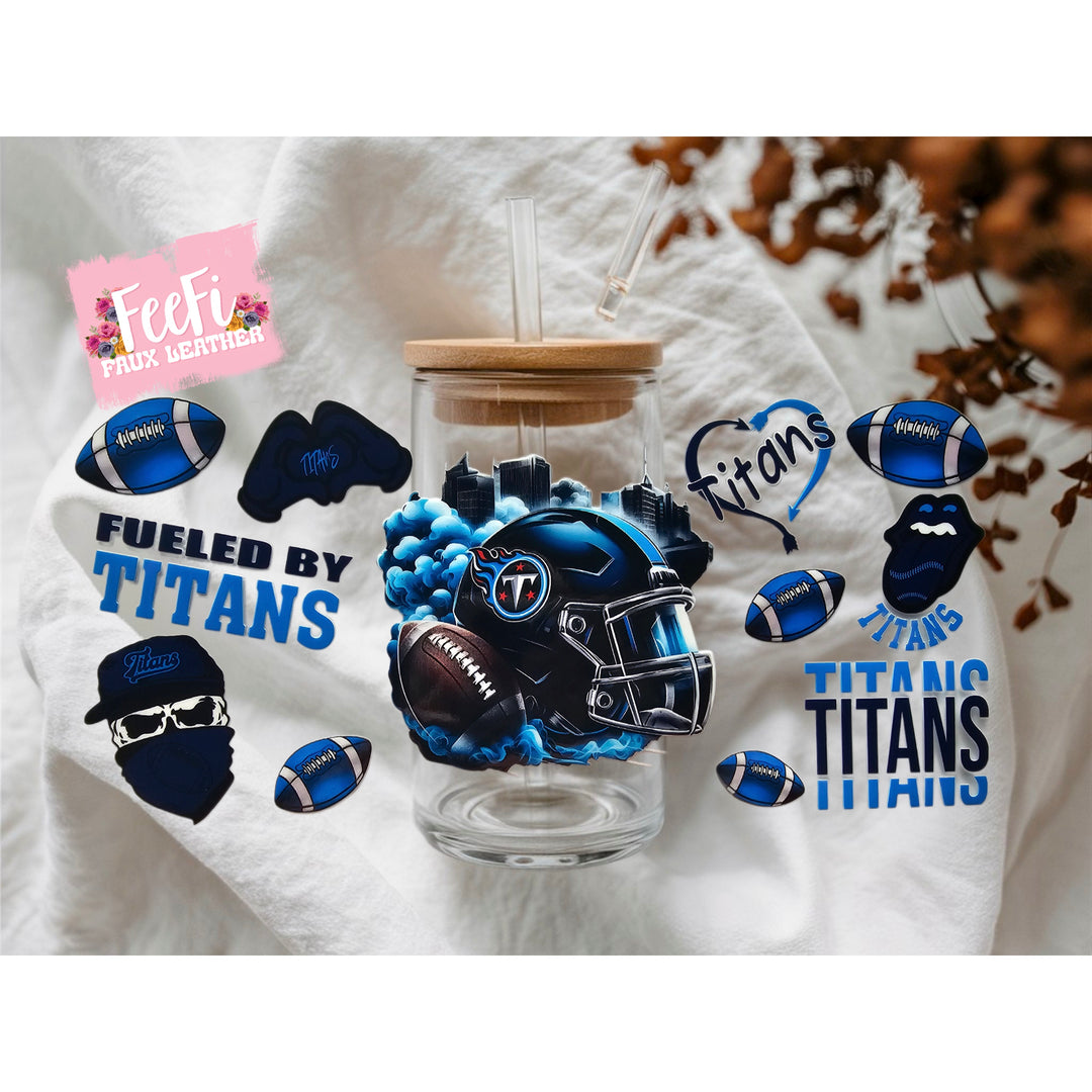Titans Football UV DTF Cup Wrap – Easy Cup Wrap for Tumblers & Projects FeeFiFauxLeather