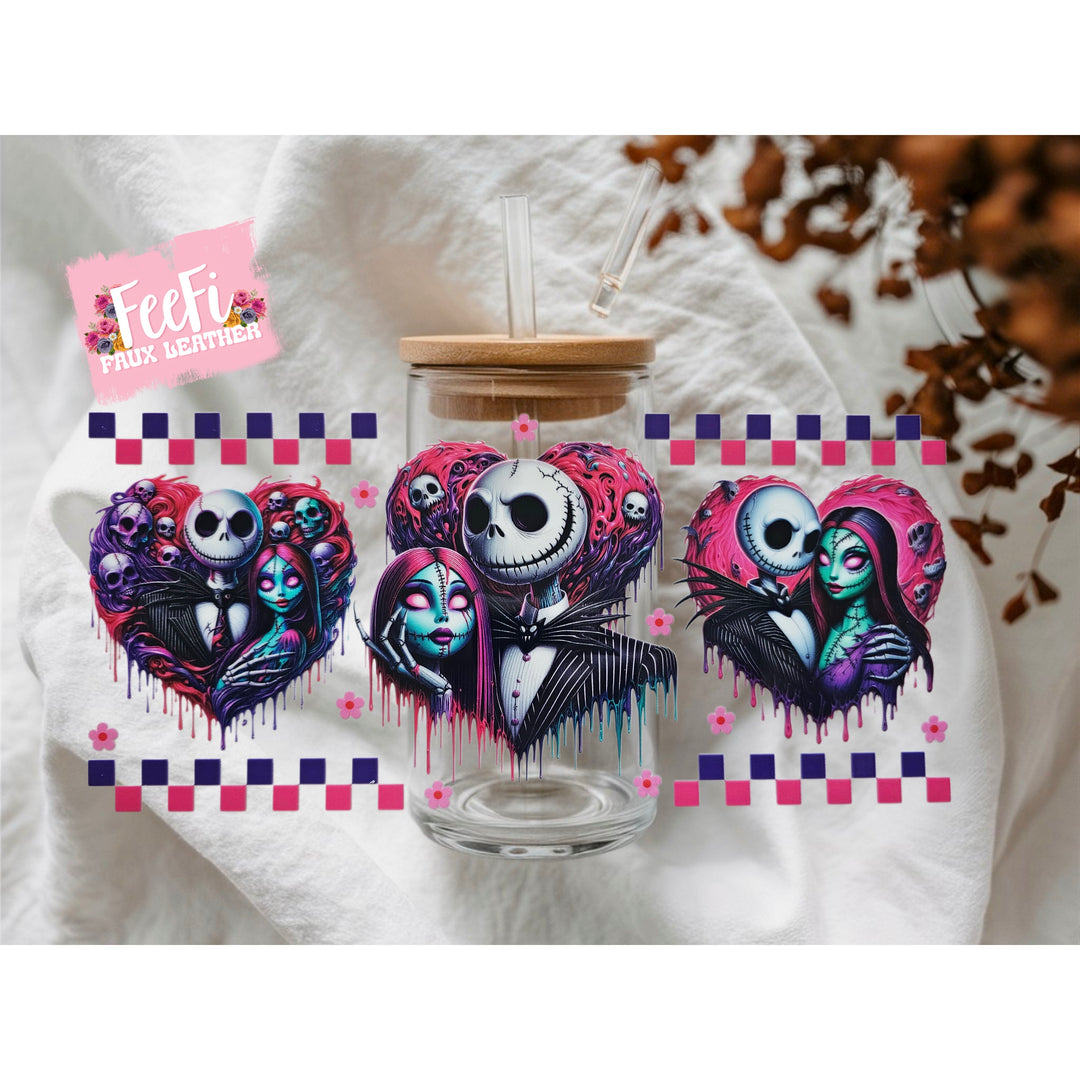 Nightmare Before Christmas UV DTF Cup Wrap – Easy Cup Wrap for Tumblers & Projects FeeFiFauxLeather