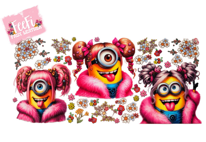 Minions UV DTF Cup Wrap – Character Cup Wrap Design for Tumblers & Cups FeeFiFauxLeather