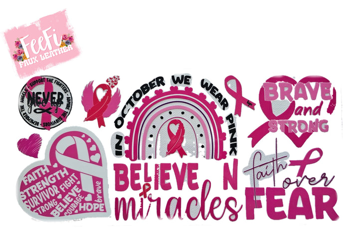 Cancer Awareness UV DTF Cup Wrap – Easy Cup Wrap for Tumblers & Projects FeeFiFauxLeather