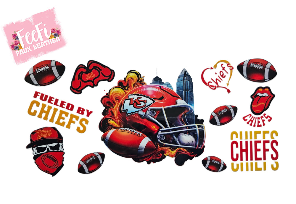 Chiefs Football UV DTF Cup Wrap – Easy Cup Wrap for Tumblers & Projects FeeFiFauxLeather