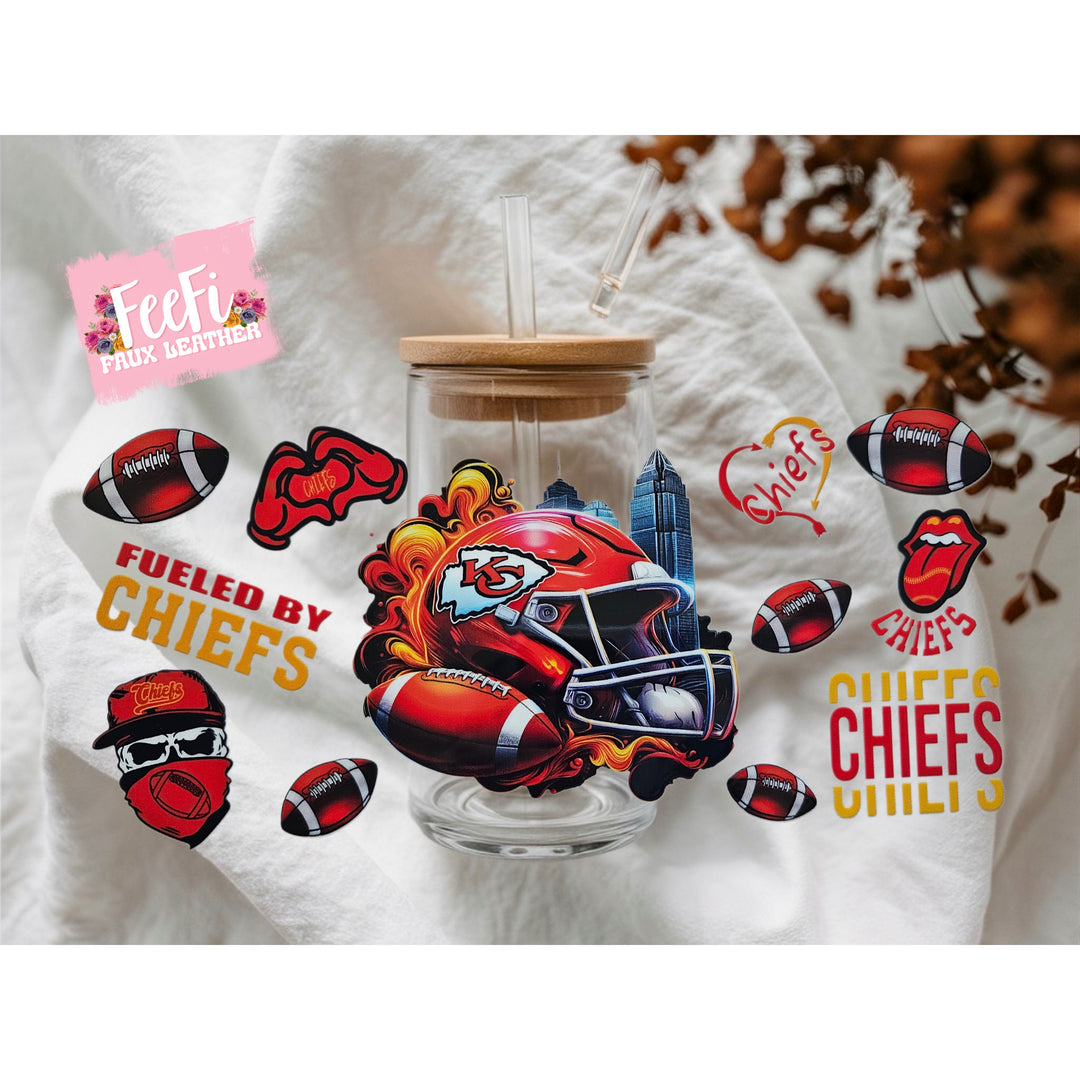 Chiefs Football UV DTF Cup Wrap – Easy Cup Wrap for Tumblers & Projects FeeFiFauxLeather