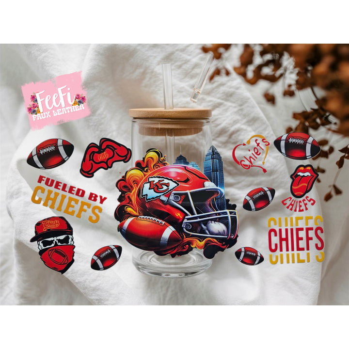 Chiefs Football UV DTF Cup Wrap – Easy Cup Wrap for Tumblers & Projects FeeFiFauxLeather