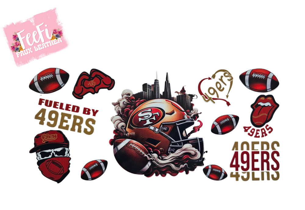 49ers Football UV DTF Cup Wrap – Easy Cup Wrap for Tumblers & Projects FeeFiFauxLeather