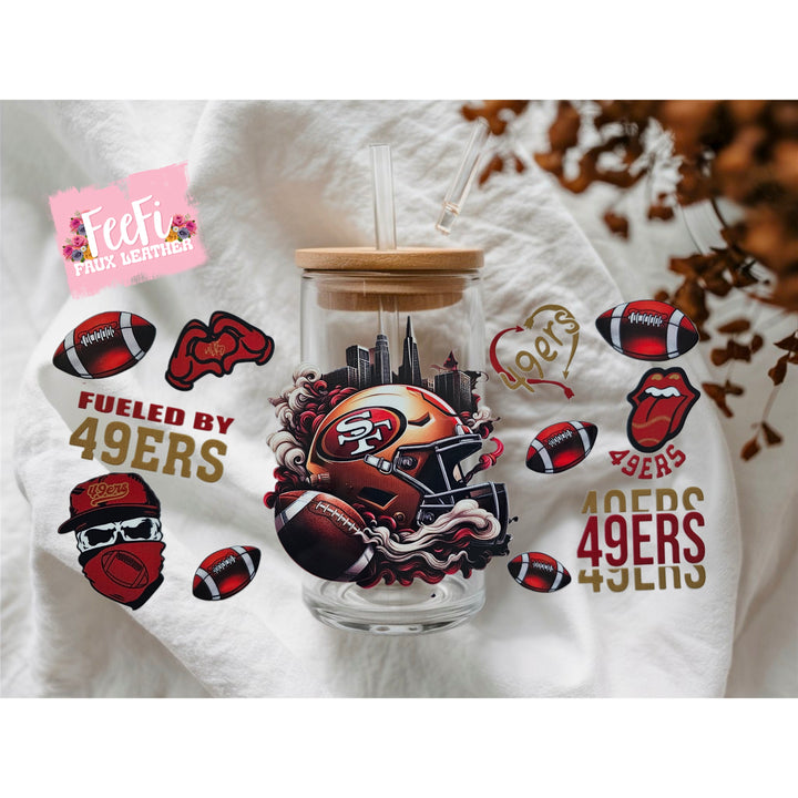 49ers Football UV DTF Cup Wrap – Easy Cup Wrap for Tumblers & Projects FeeFiFauxLeather