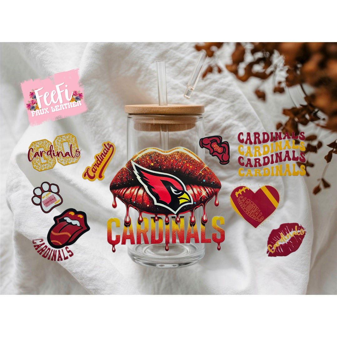 Cardinals Football UV DTF Cup Wrap – Easy Cup Wrap for Tumblers & Projects FeeFiFauxLeather