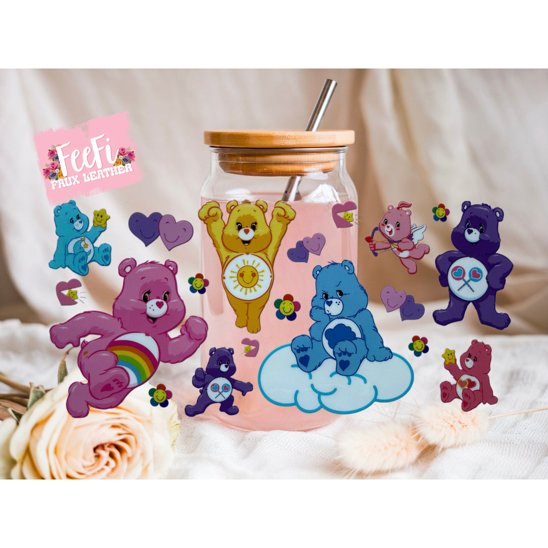 Rainbow Bears UV DTF Cup Wrap – Easy Cup Wrap for Tumblers & Projects FeeFiFauxLeather