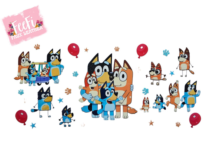 Blue Dog UV DTF Cup Wrap – Easy Cup Wrap for Tumblers & Projects FeeFiFauxLeather