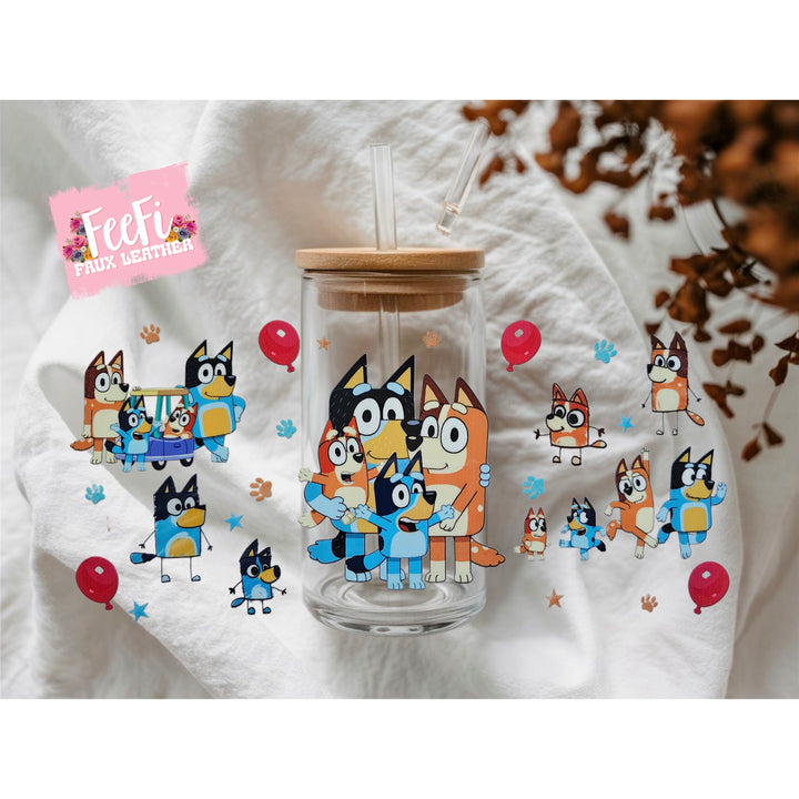 Blue Dog UV DTF Cup Wrap – Easy Cup Wrap for Tumblers & Projects FeeFiFauxLeather