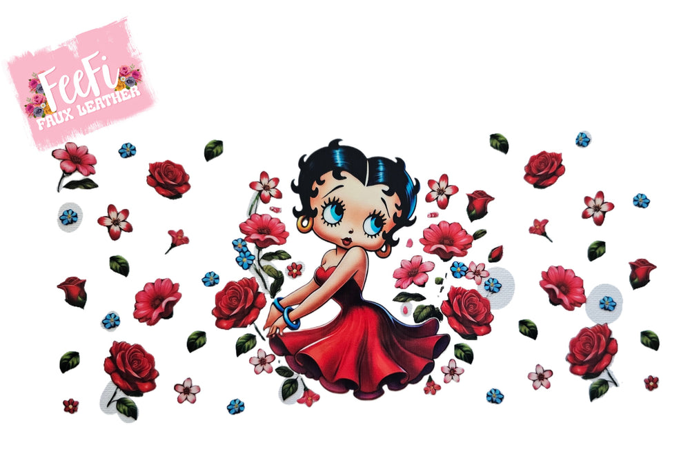 Betty Boop UV DTF Cup Wrap – Easy Cup Wrap for Tumblers & Projects FeeFiFauxLeather