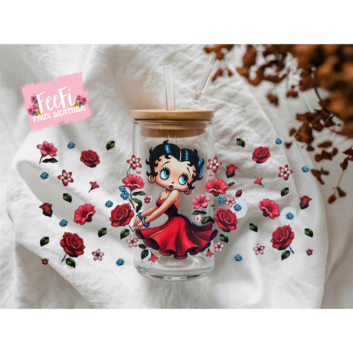 Betty Boop UV DTF Cup Wrap – Easy Cup Wrap for Tumblers & Projects FeeFiFauxLeather