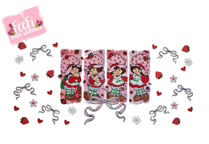 Strawberry Short Cake UV DTF Cup Wrap – Easy Cup Wrap for Tumblers & Projects FeeFiFauxLeather