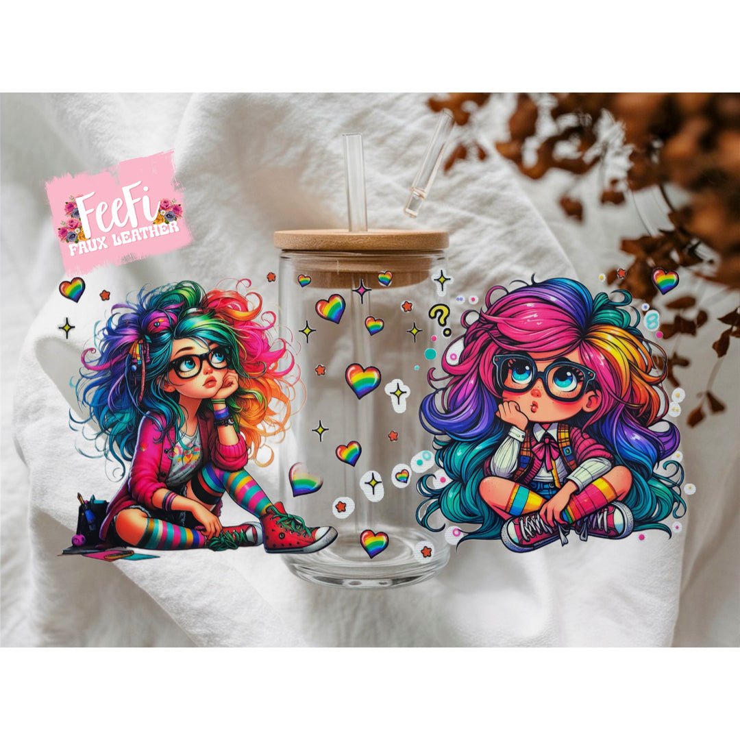 Girl UV DTF Cup Wrap – Easy Cup Wrap for Tumblers & Projects FeeFiFauxLeather