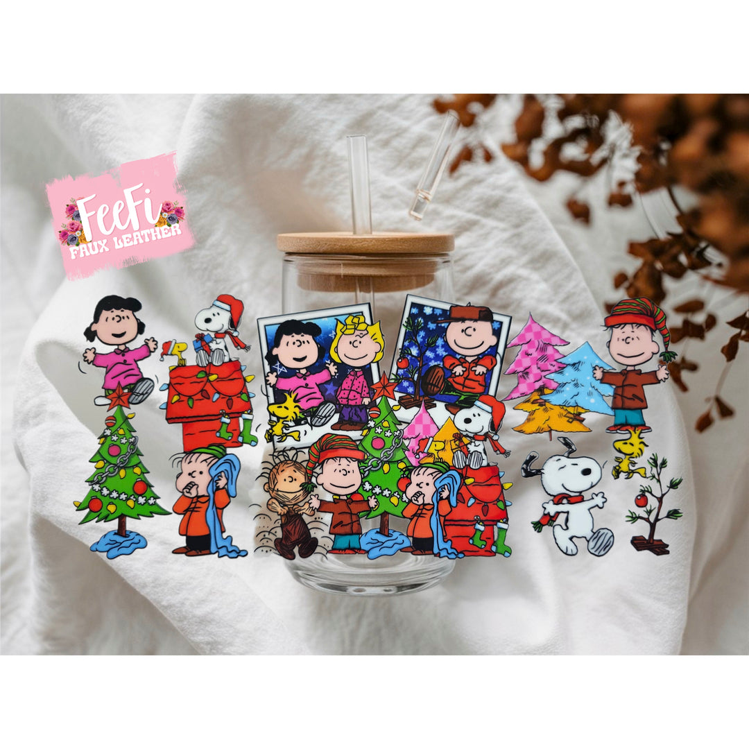Snoopy Christmas UV DTF Cup Wrap – Easy Cup Wrap for Tumblers & Projects FeeFiFauxLeather