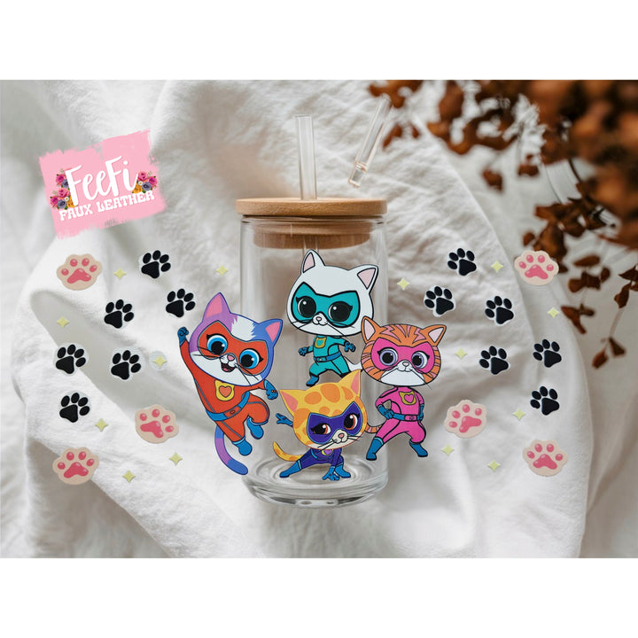 Super Kitties UV DTF Cup Wrap – Easy Cup Wrap for Tumblers & Projects FeeFiFauxLeather