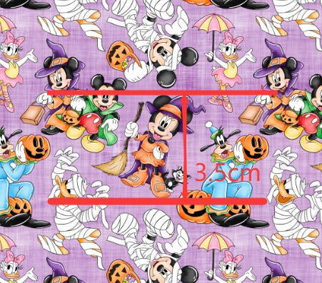 Mouse Halloween Printed Faux Leather Sheet