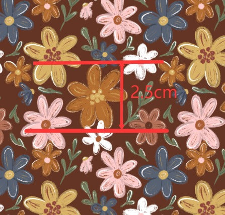 Daisy Bloom Vintage Printed Faux Leather Sheet FeeFiFauxLeather