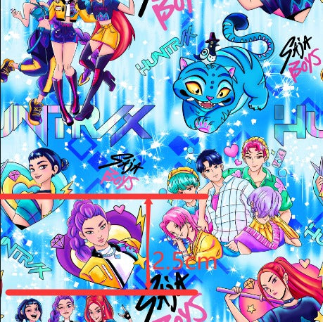 K-Pop Huntrix Faux Leather Sheet – Cartoon Character Smooth Material for DIY Accessoriesory FeeFiFauxLeather