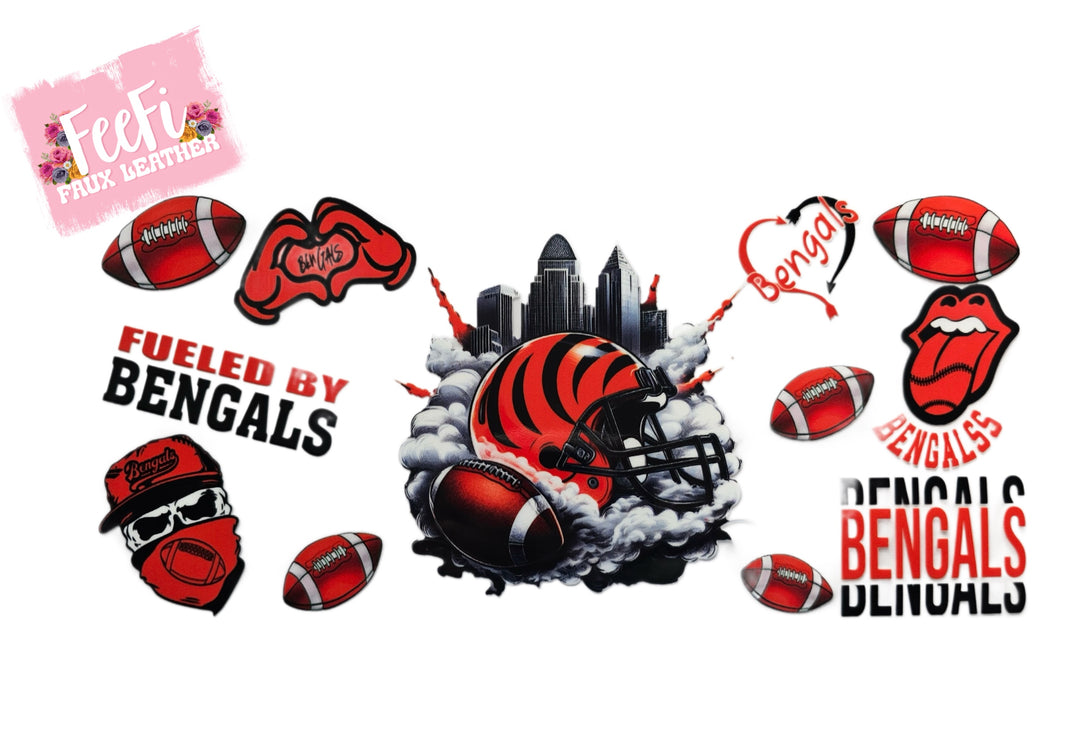 Bengals Football UV DTF Cup Wrap – Easy Cup Wrap for Tumblers & Projects