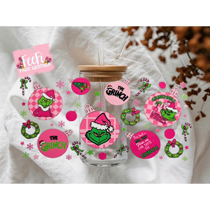Grinch Christmas UV DTF Cup Wrap – Easy Cup Wrap for Tumblers & Projects