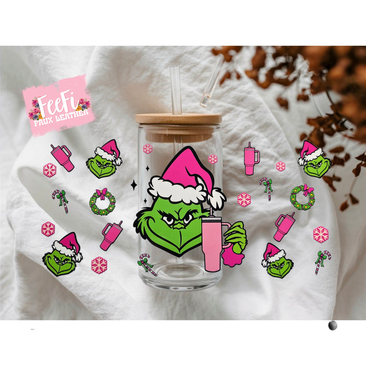 Grinch Christmas UV DTF Cup Wrap – Easy Cup Wrap for Tumblers & Projects