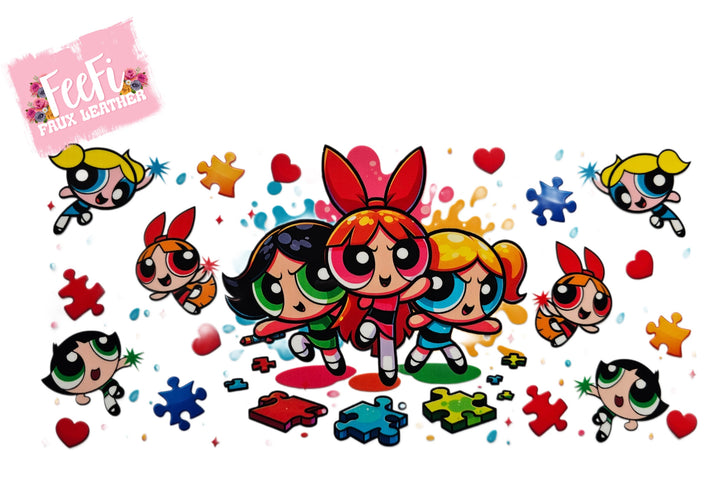 Powerpuff Girls UV DTF Cup Wrap – Easy Cup Wrap for Tumblers & Projects