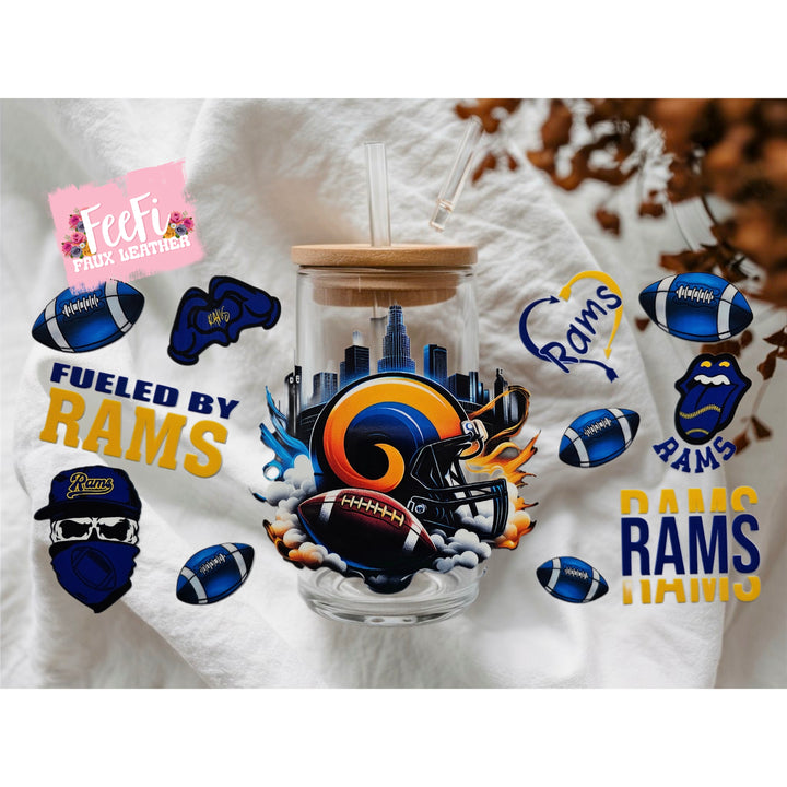 Rams Football UV DTF Cup Wrap – Easy Cup Wrap for Tumblers & Projects