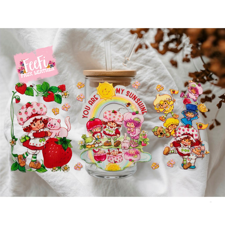Strawberry Shortcake UV DTF Cup Wrap – Easy Cup Wrap for Tumblers & Projects