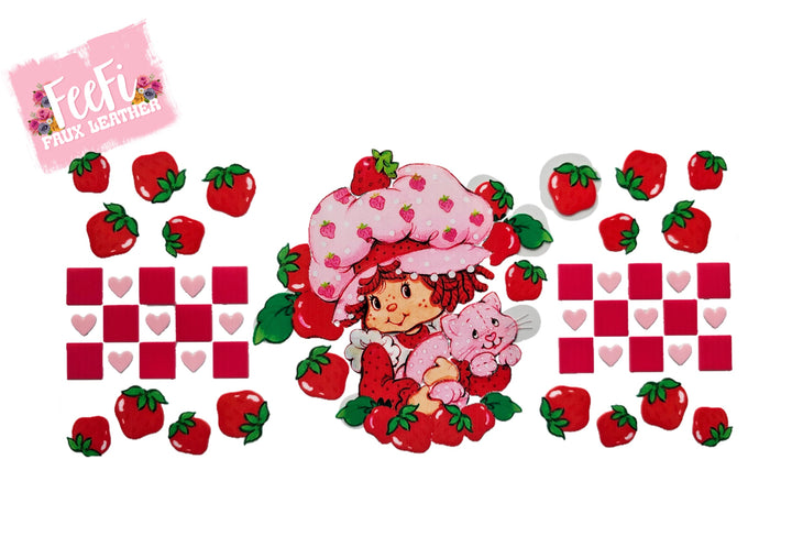 Strawberry Shortcake UV DTF Cup Wrap – Easy Cup Wrap for Tumblers & Projects