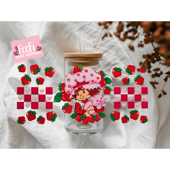 Strawberry Shortcake UV DTF Cup Wrap – Easy Cup Wrap for Tumblers & Projects