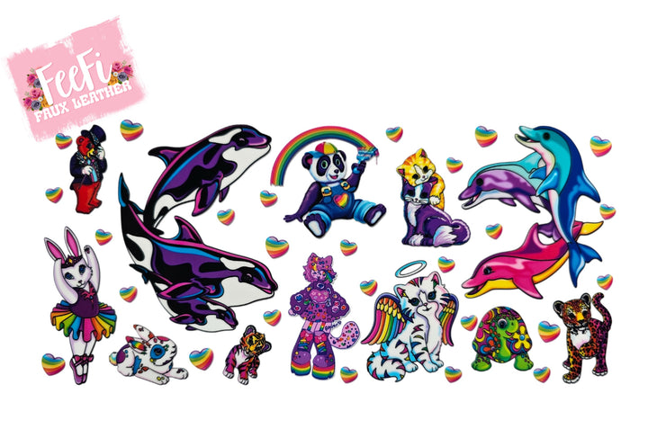 Rainbow Lisa UV DTF Cup Wrap – Whimsical Character Wrap Design for DIY Drinkware 🌈