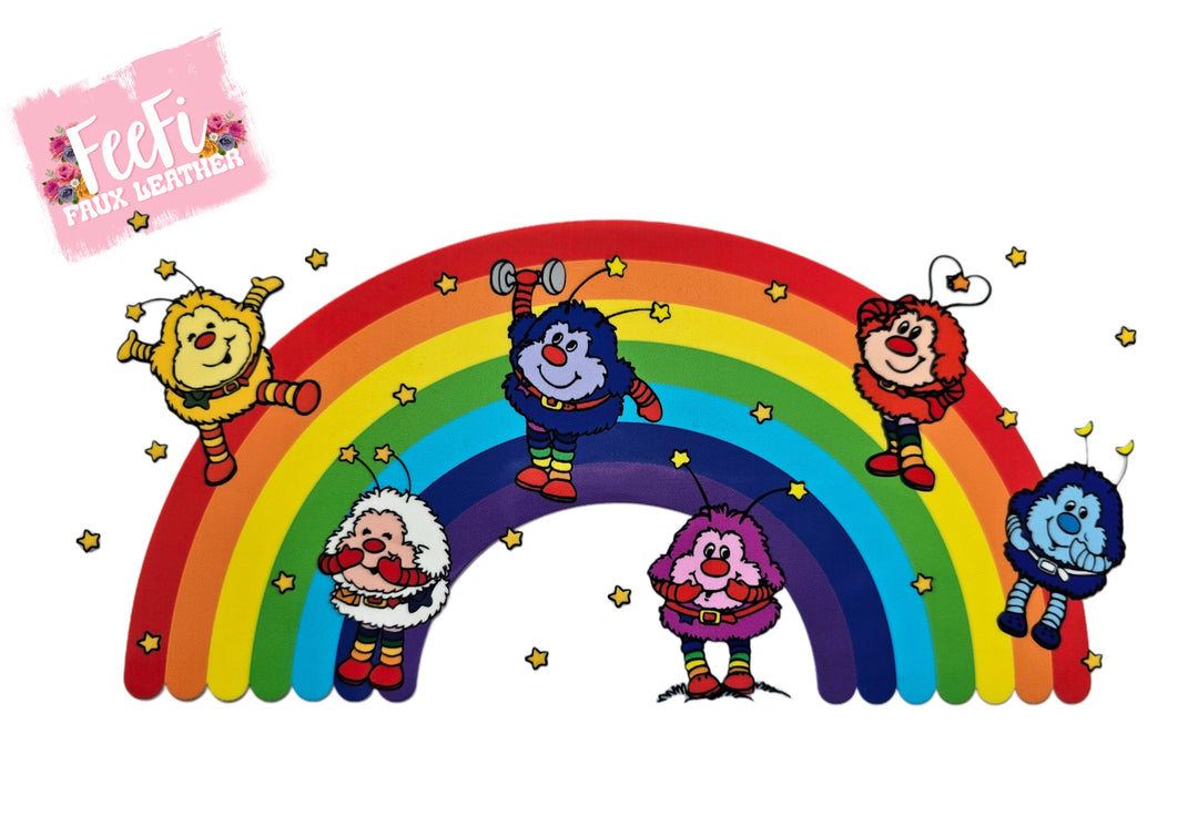 Rainbow Brite UV DTF Cup Wrap – Easy Cup Wrap for Tumblers & Projects FeeFiFauxLeather