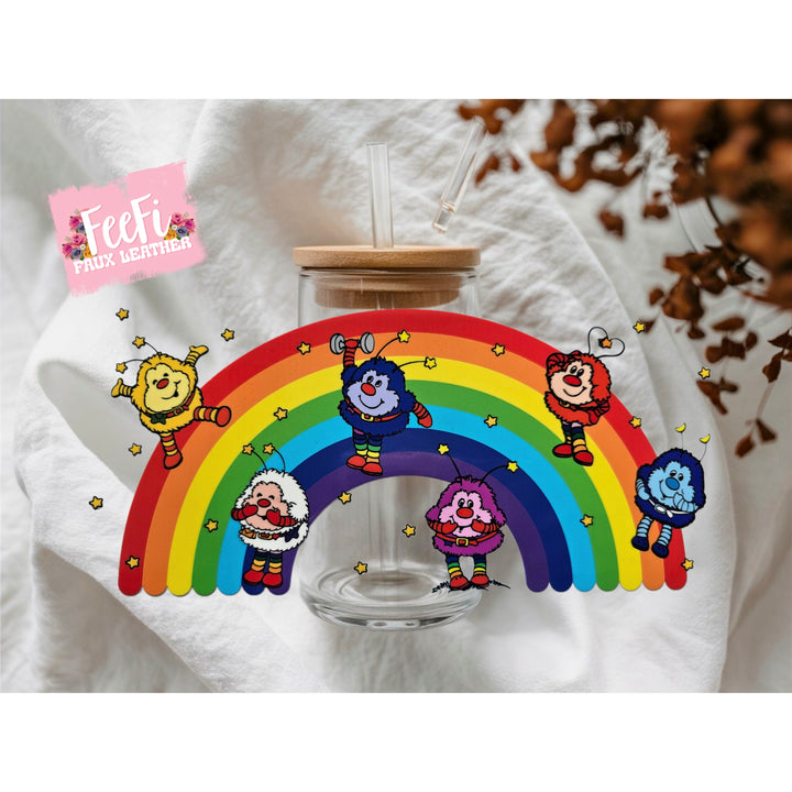 Rainbow Brite UV DTF Cup Wrap – Easy Cup Wrap for Tumblers & Projects FeeFiFauxLeather