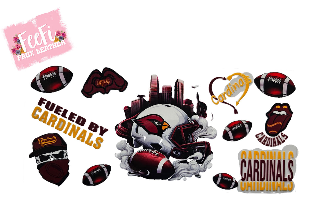 Cardinals Football UV DTF Cup Wrap – Easy Cup Wrap for Tumblers & Projects