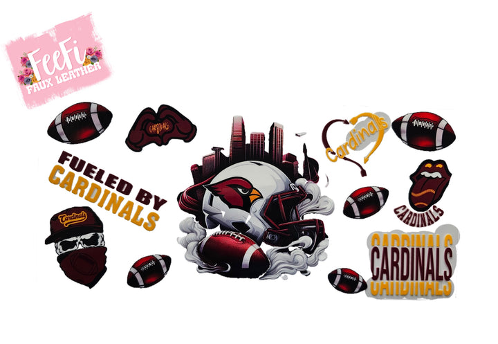 Cardinals Football UV DTF Cup Wrap – Easy Cup Wrap for Tumblers & Projects