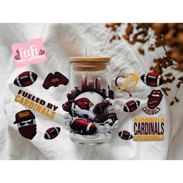 Cardinals Football UV DTF Cup Wrap – Easy Cup Wrap for Tumblers & Projects